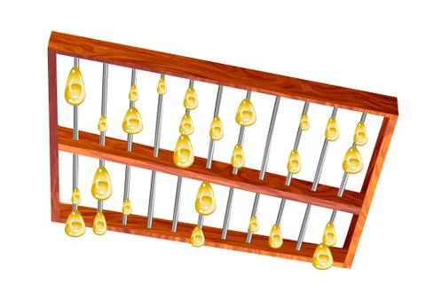 Golden rain from abacus Stock Illustration
