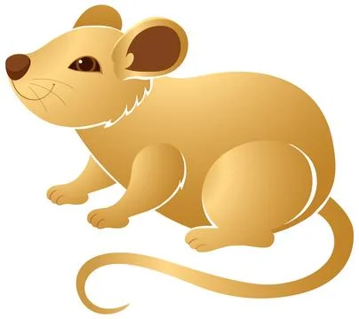 Golden Rat Vector Illustration Representing the Chinese Zodiac Sign Stock Illustration