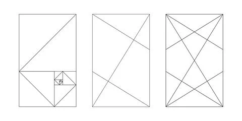 Golden ratio template set. Stock Illustration