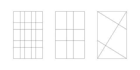 Golden ratio template set. Method golden section. Stock Illustration