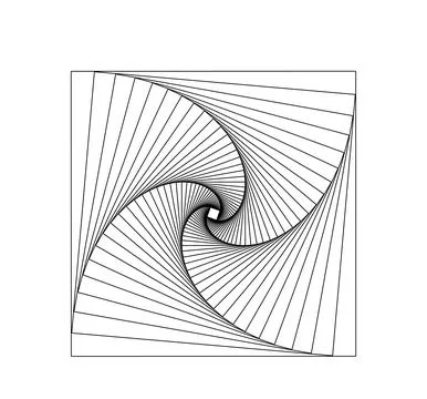 Golden ration fibonacci pattern for logo icon background web graphic tattoo. Stock Illustration