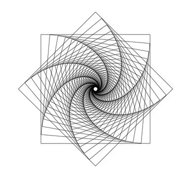 Golden ration fibonacci pattern for logo icon background web graphic tattoo. Stock Illustration