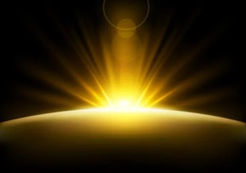 Golden Rays Rising Background, Vector Illustration Illustrazione stock