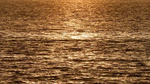 The golden rays of the sea surface at sunset Stock-Footage 117900142