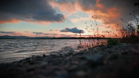 Golden Rays Through Clouds at Dusk Stock Footage 340305364