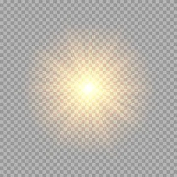 Golden rays on a transparent background Stock Illustration