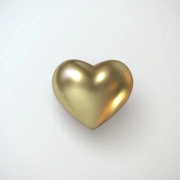 Golden realistic heart. Stock Illustration