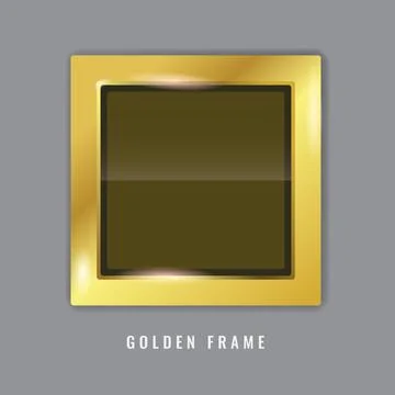 Golden realistic rectangle frame for your design. Stock Illustration