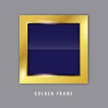 Golden realistic rectangle frame for your design. Illustrazione stock