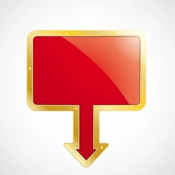 Golden Rectangle Arrow Marker Board Stock Illustration