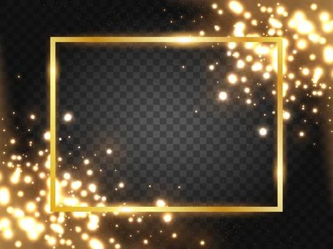 Golden Rectangle with Blinding Spark, Vector Illustration イラスト素材