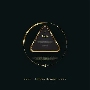 A Golden rectangle buttons design on dark background. One premuim banner step Stock Illustration