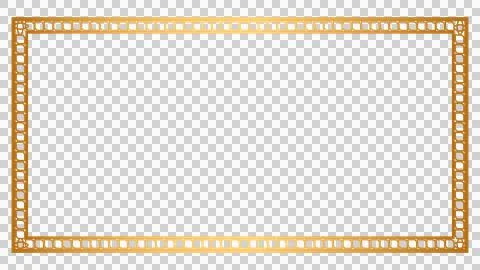 Golden Rectangle Certificate Border Pattern Line Photo Frame Islamic Wedding Stock Photos