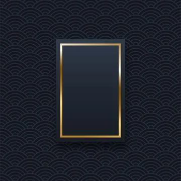 Golden rectangle frame minimalistic template with text space Ilustración de archivo