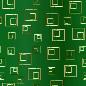 Golden rectangle on a green. Seamless pattern イラスト素材