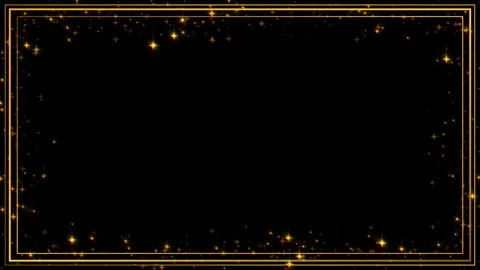 Golden rectangle luminous line moving, Frame glowing luxury Shiny gold line Stock Footage 339548912