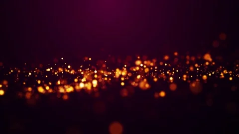 Golden red glow particles flicker and float in viscous liquid with amazing bokeh Stock-Footage 136587787