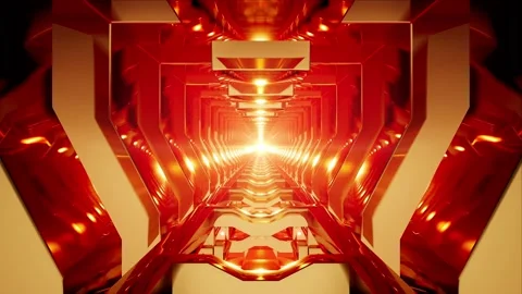 Golden Red VJ Tunnel Loop Stock Footage 159877013