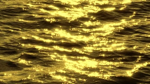 The golden reflection on the water's surface. Stock Footage 307775281