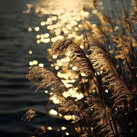 Golden Reflections on Water Stock Footage 306710769