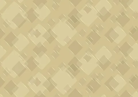 Golden Repeating Pattern of Rounded Squares Stock Illustration