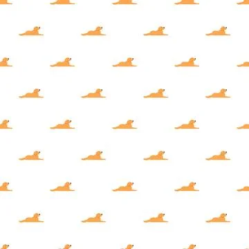 Golden retriever dog pattern lying on white background Stock Illustration