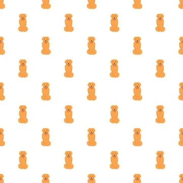 Golden retriever dog seamless pattern on white background Illustrazione stock
