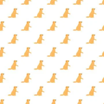 Golden retriever dog seamless pattern repeating texture and background Stockillustratie
