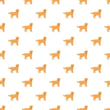 Golden retriever dog seamless pattern background Illustrazione stock