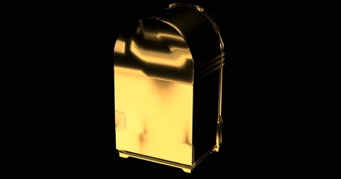 Golden Retro Jukebox 4K Render on Black Background Stock-Footage 156294139