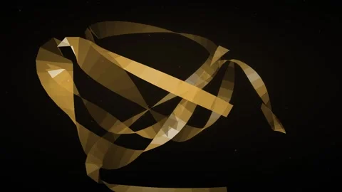Golden Ribbon Weave Loop - Dark Luxury Glitter Particle Backdrop Video stock 341955754