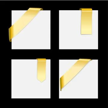 Golden Ribbons set - Vector Design gradient Elements イラスト素材