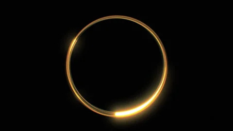 Golden Ring Abstract Background. Gold Light Trails Forming Circle Shape on Black Stock-Footage 279493944