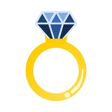 Golden ring diamond vector illustration, isolated on a white background Stock Illustration