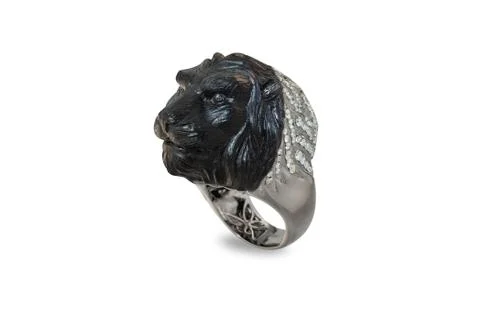 Golden ring with diamonds Stock Photos