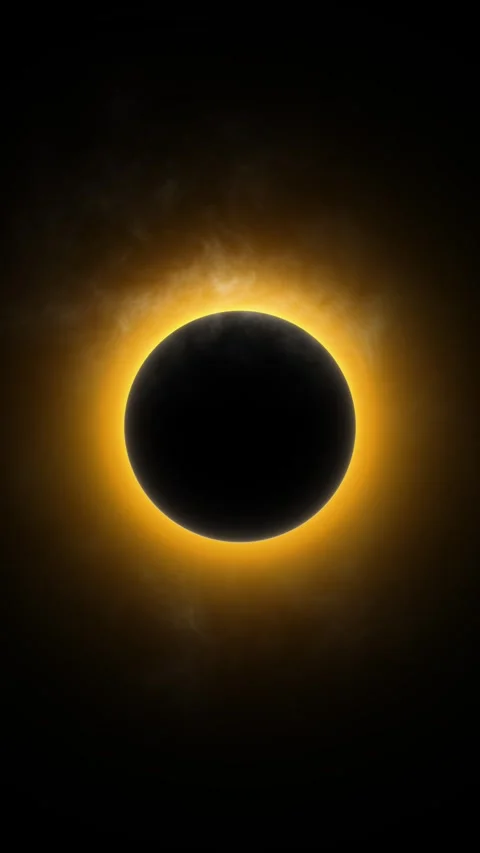 Golden Ring of Fire During Dramatic Total Solar Eclipse Vídeo Stock 342630625