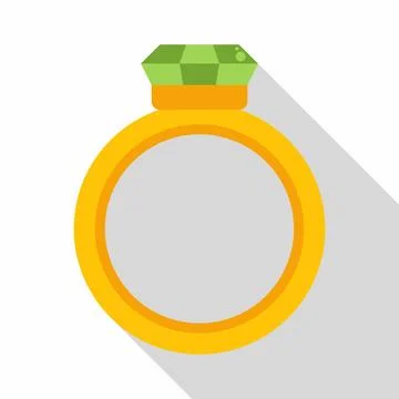 Golden ring with green gem vector illustration Stock Illustration