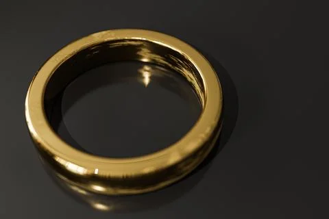 Golden ring isolated on black background Stock Illustration