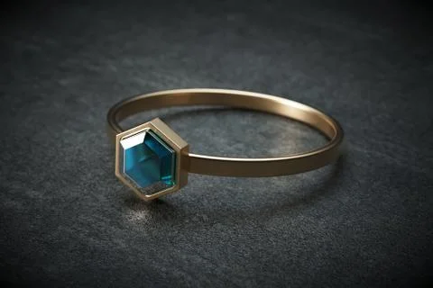 Golden ring isolated in the closeup Stock Illustration
