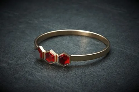 Golden ring isolated in the closeup Stock Illustration