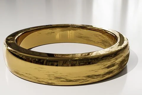 Golden ring isolated on white background Stock Illustration