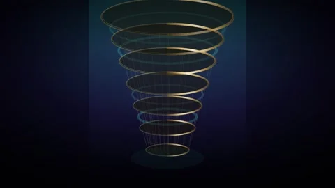 Golden Ring Processor Core Loop - Quantum Computing Tech Backdrop Stock Footage 341956068