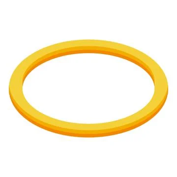 Golden ring rotating showing its depth and perspective in isometric view Stock Illustration