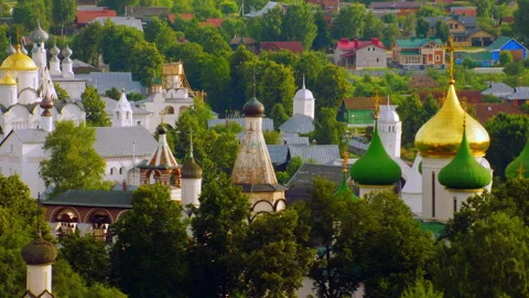Golden Ring of Russia Suzdal monastery aerial view Stock Footage 337008209