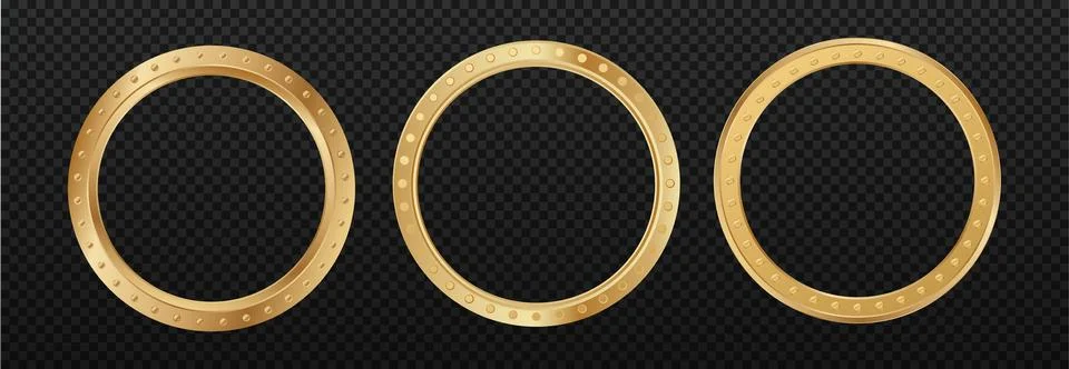 Golden ring vector . Gold circle frame Stock Illustration