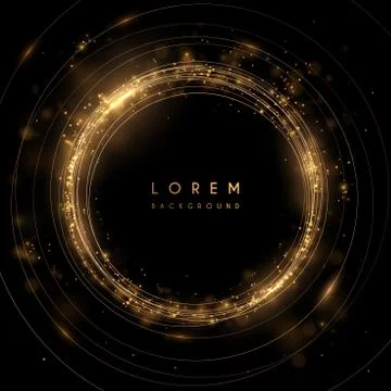 Golden rings with glow effect Stock Illustration