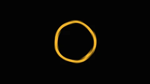 Golden Rings morphing in darkness with subtle light changes suggesting evol.. Stock Footage 342507830