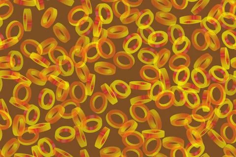 Golden Rings Seamless Pattern, 3D Illustration Stockillustratie