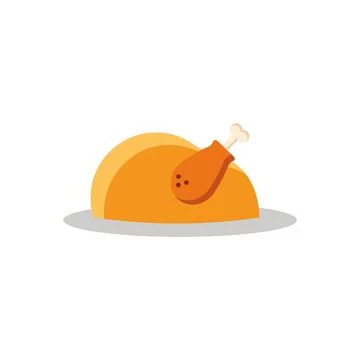 Golden roasted turkey dinner. Vector Stock Illustration