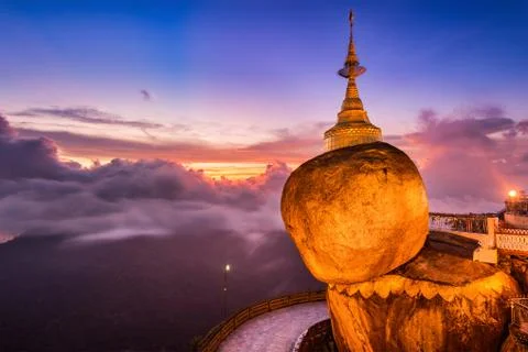 Golden Rock of Myanmar Stock Photos